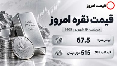 قیمت نقره امروز پنجشنبه 19 شهریور 1405